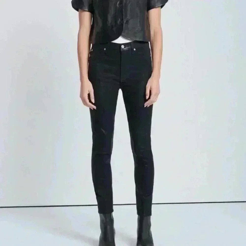 7 For All Mankind Coated High Waisted Jeans Gwenevere 27